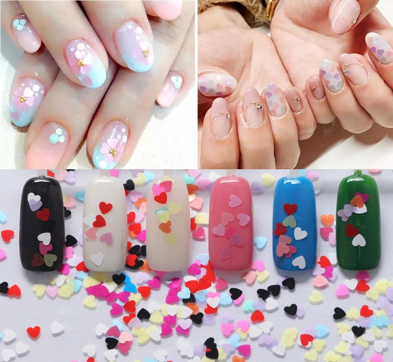 WOKOTO 12 Colors Heart-shaped Nail Art Glitter Sequins Holographic Laser Paillettes Mix Colors Sequins For Nail Art Decoration Eye Make Up Decoration - Image 5